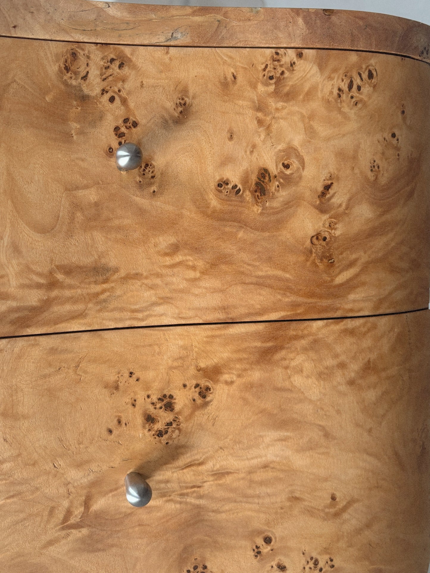 Curvy Burl Bedside Tables
