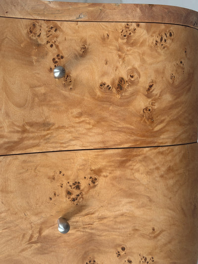 Curvy Burl Bedside Tables