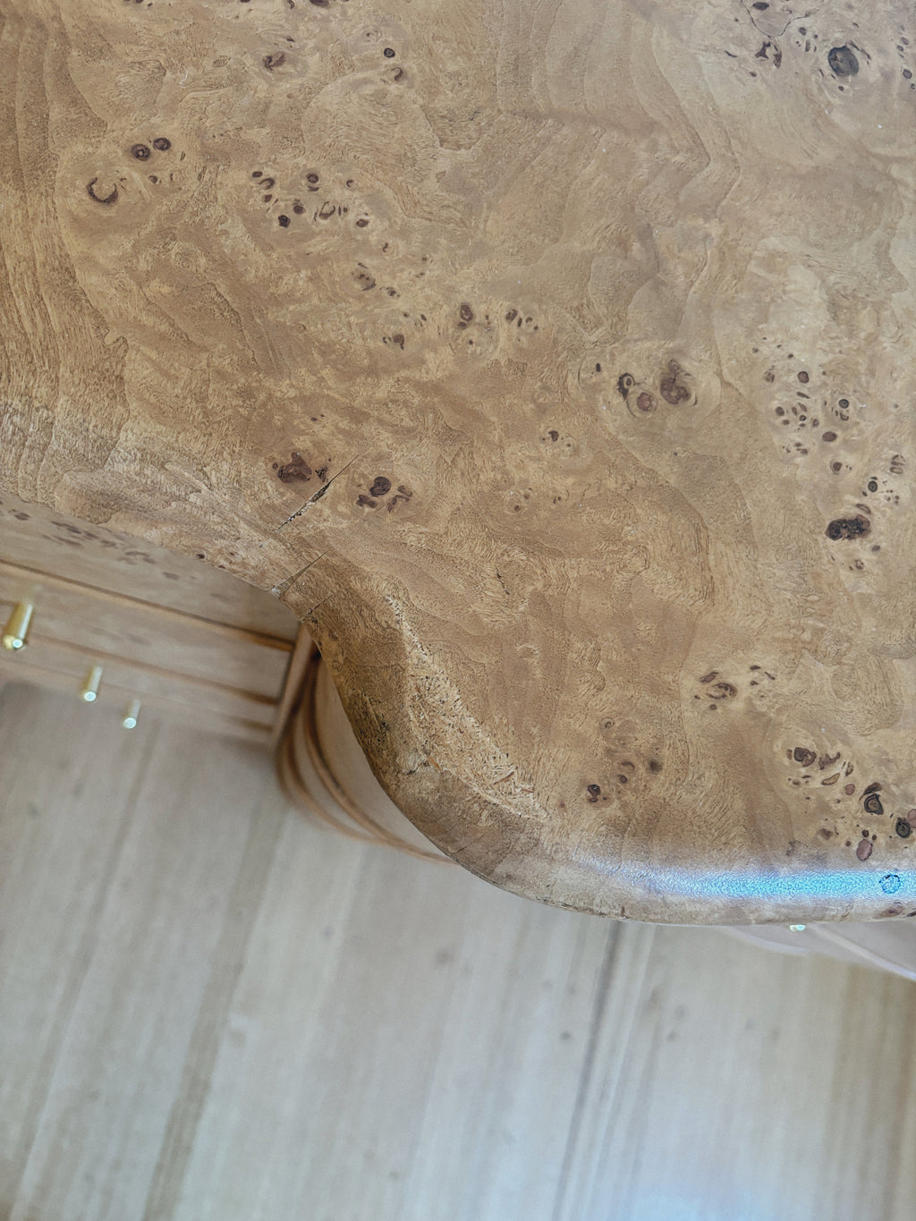 Curve Front Burl Drawers