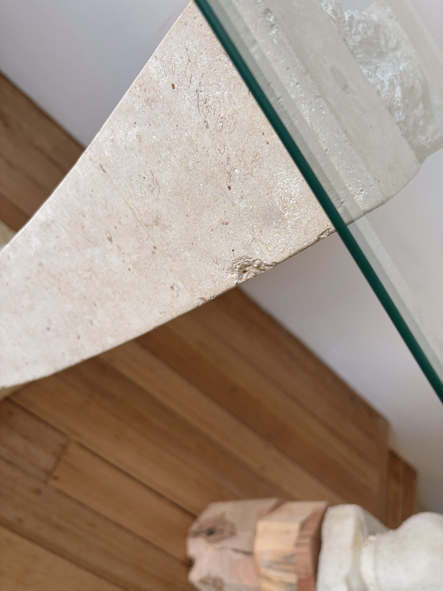 Vintage Fossil Stone Console Table