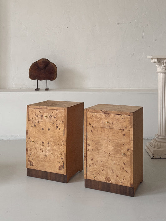 Burl Minimalist Bedside Tables