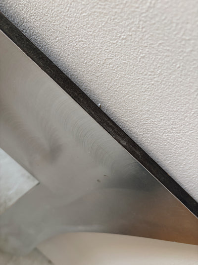 Brushed Aluminium Wavy Mirror