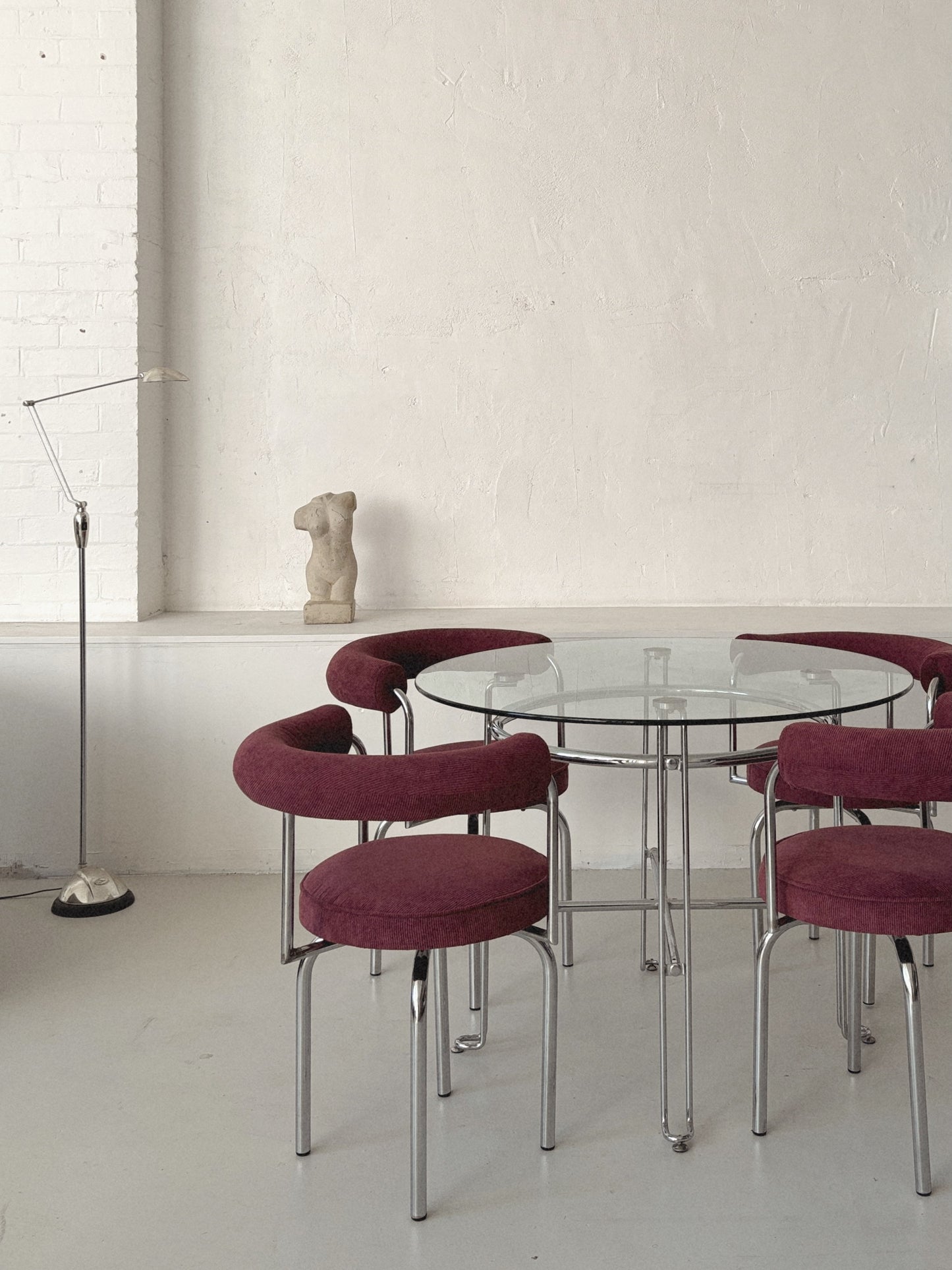 Set 4 Vintage Circular Chrome Chairs