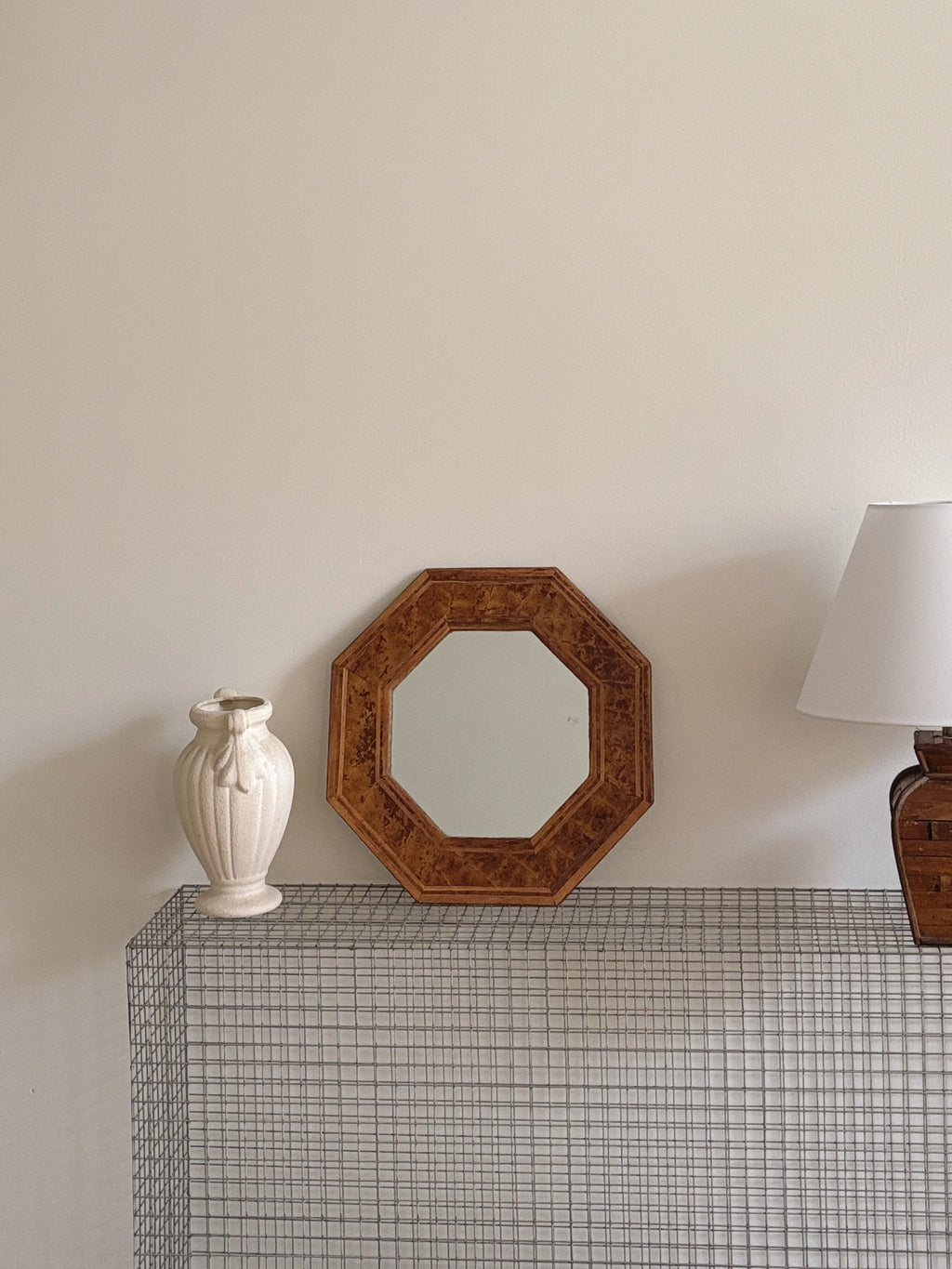 Burl Pattern Vintage Mirror