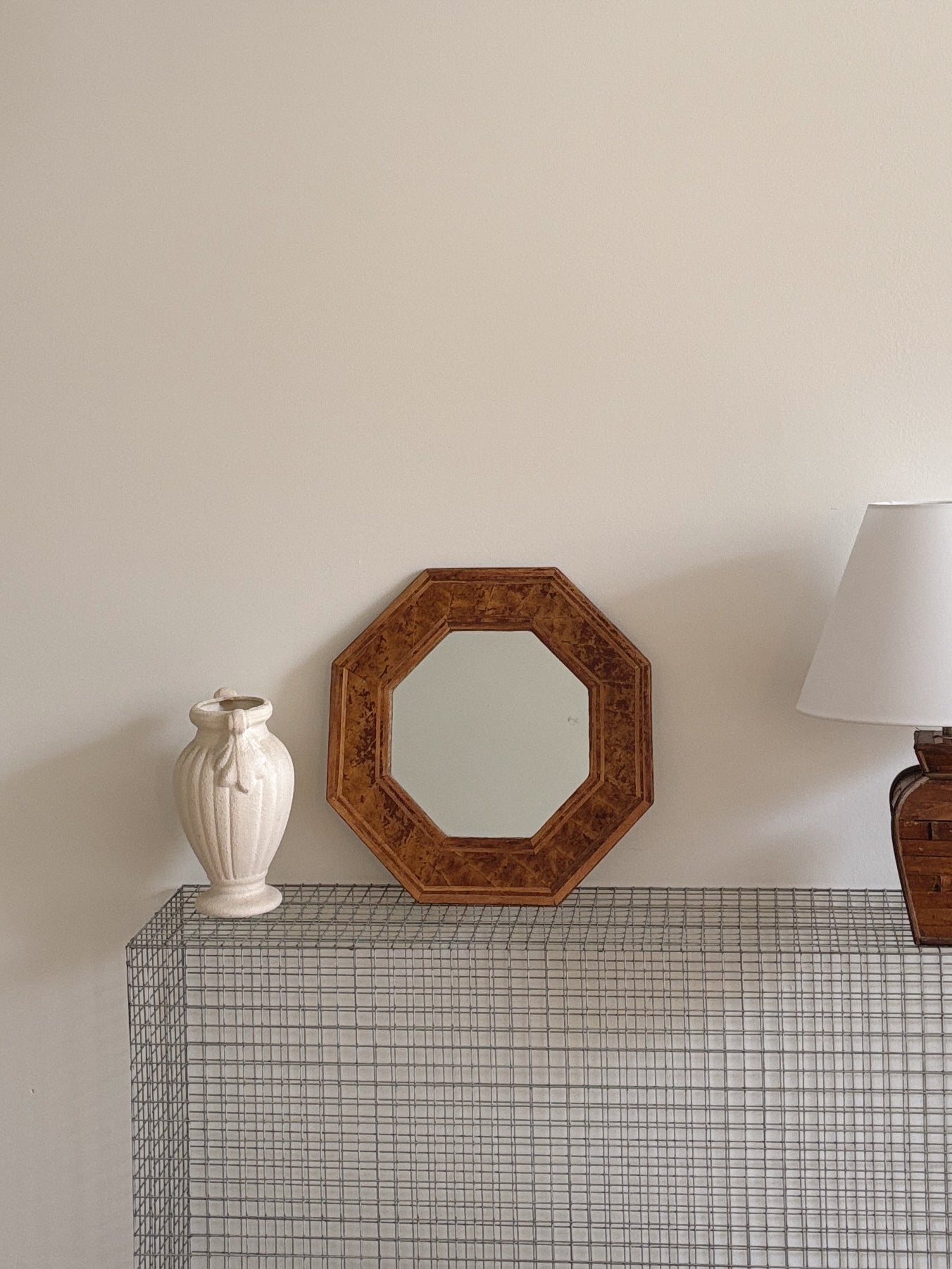 Burl Pattern Vintage Mirror