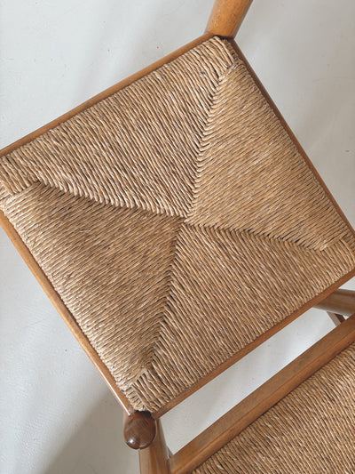 Italian Oak Rush Seat Chairs