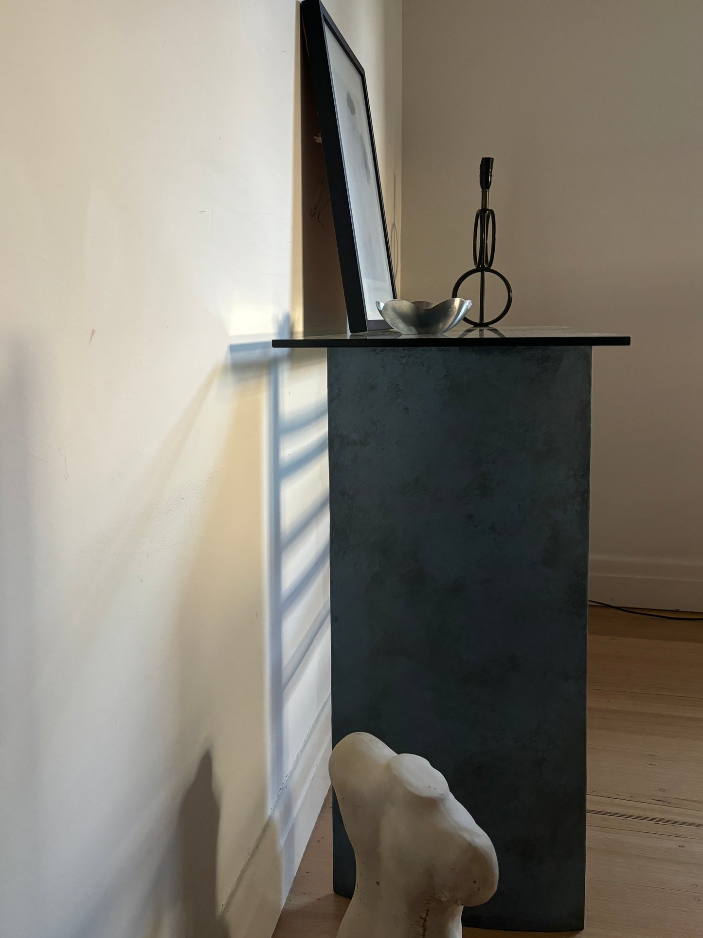 Steel + Glass Wavy Console Table