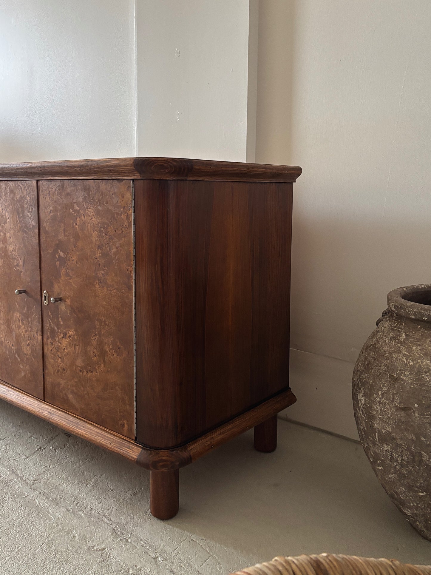 Mid Century Burl Sideboard