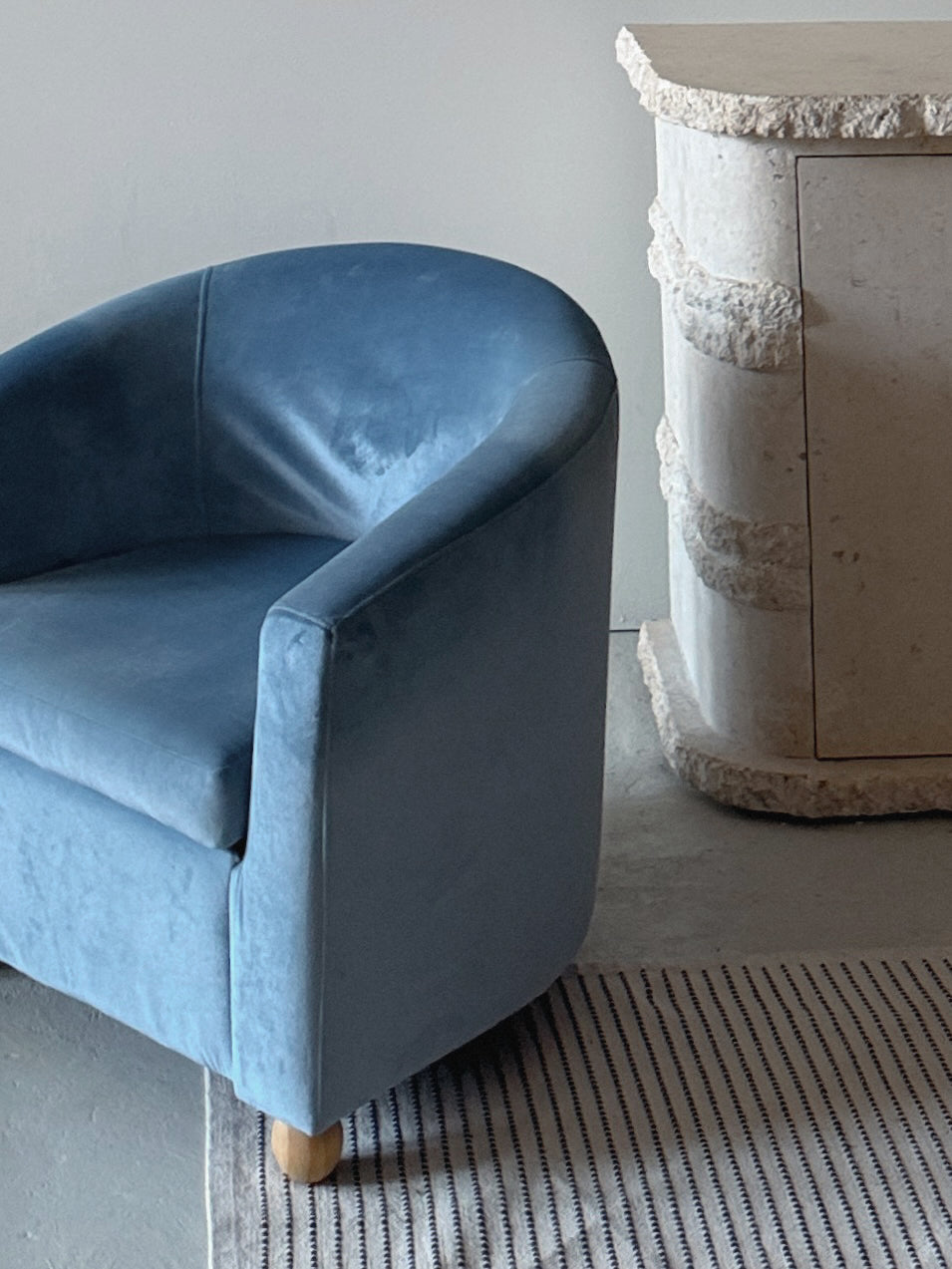 Blue Velvet Armchair