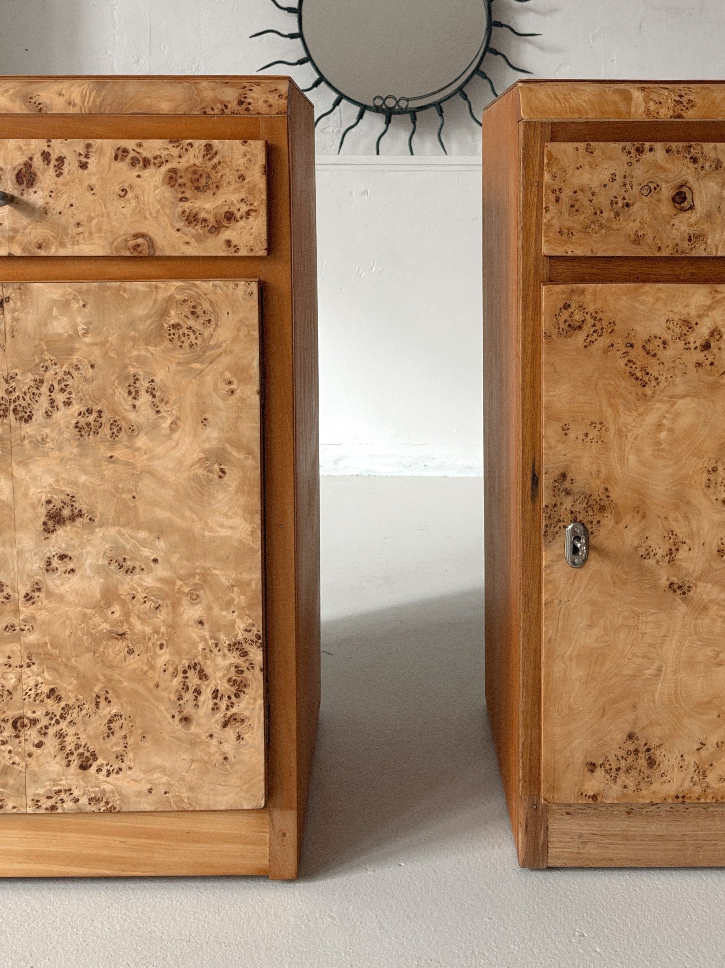 1950s Burl Bedside Tables