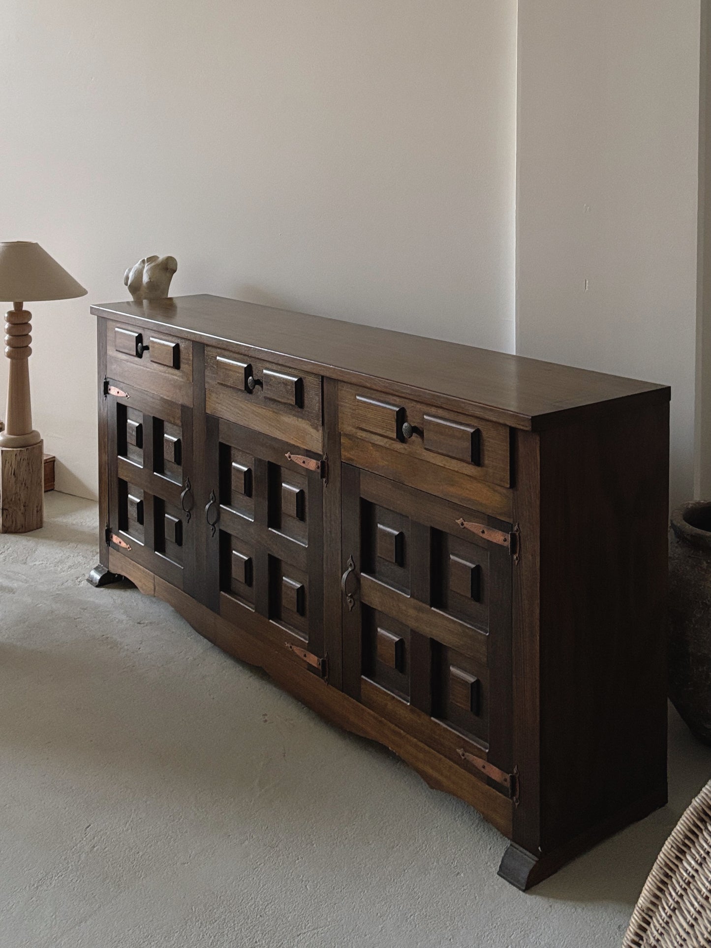1970s Brutalist Walnut Sideboard