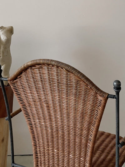 Set 6 Rattan + Steel Dining Chairs