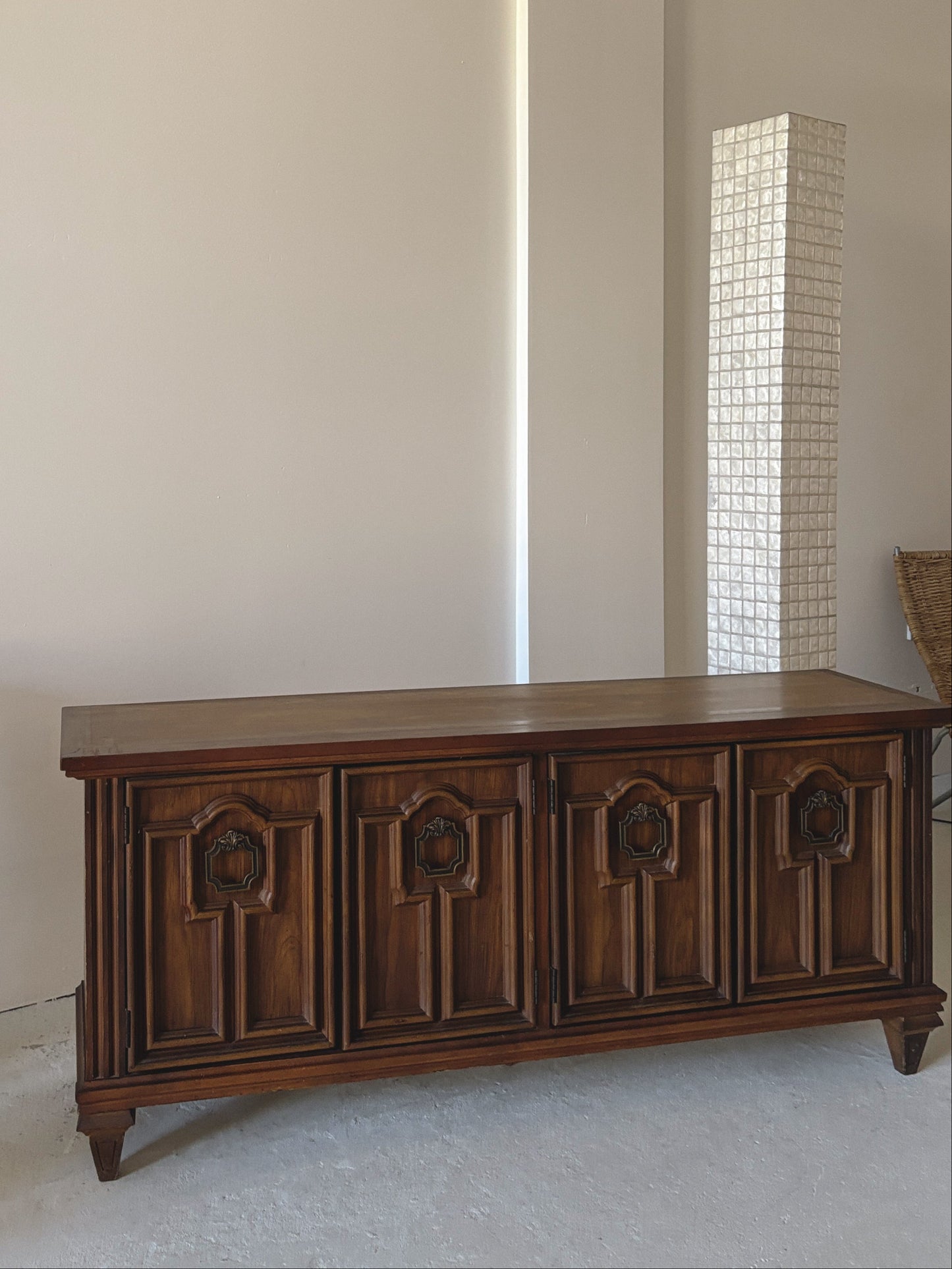 Detailed Brutalist Oak Sideboard