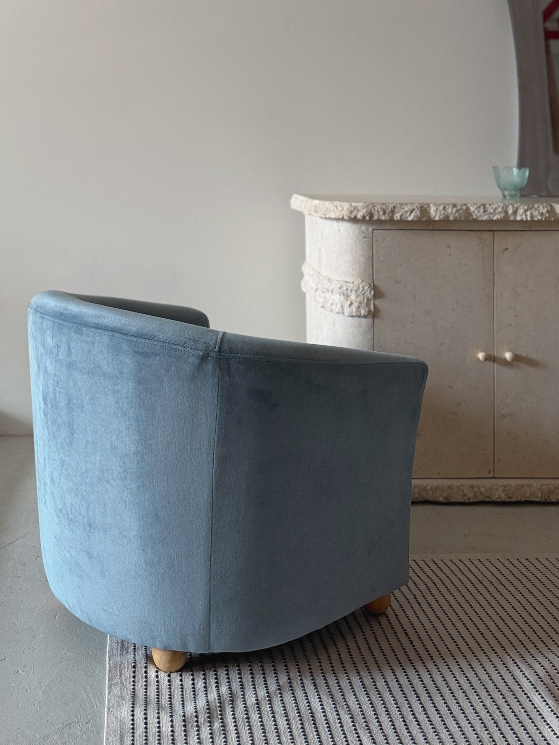 Blue Velvet Armchair