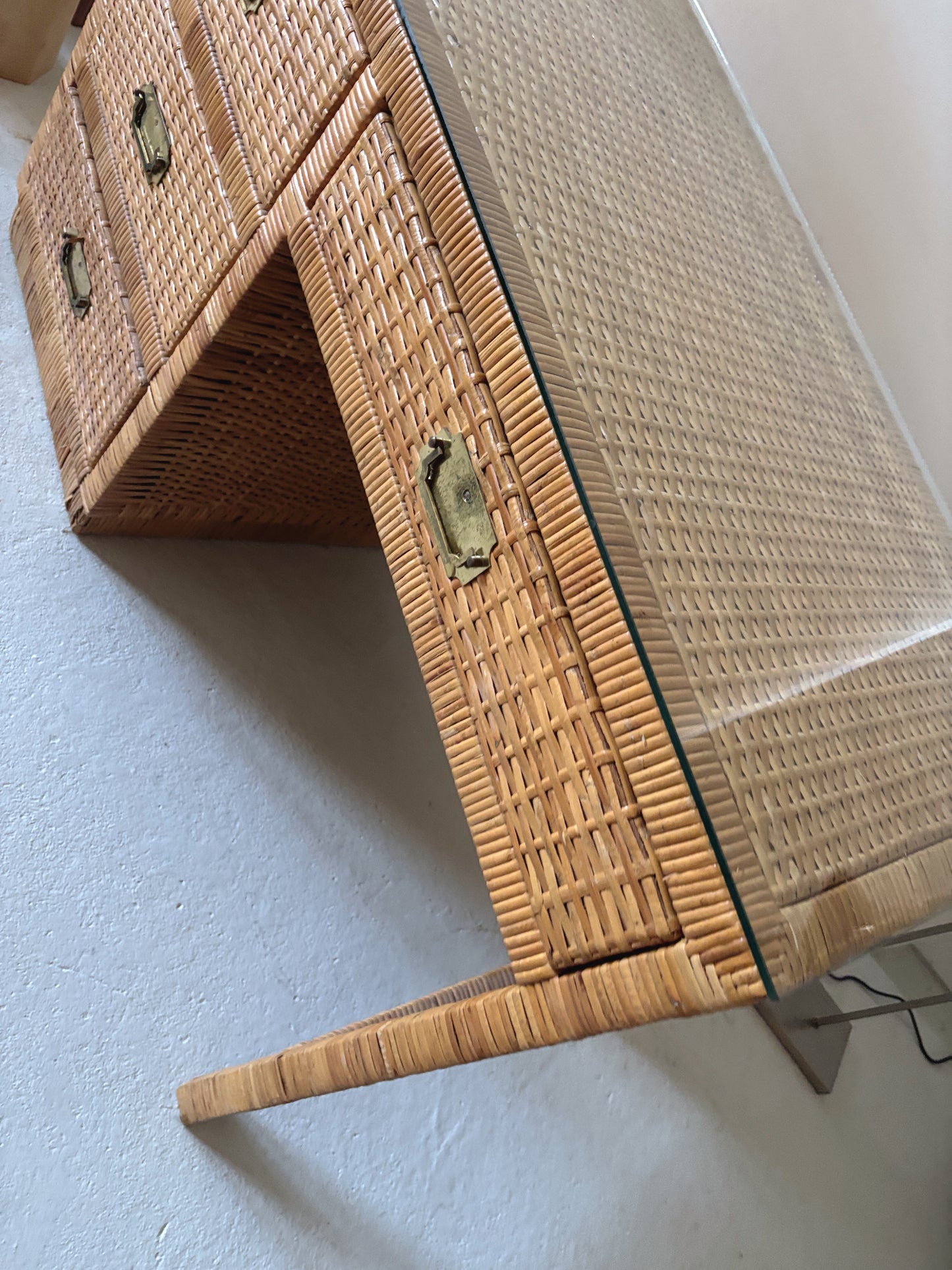 1970s Rattan Desk