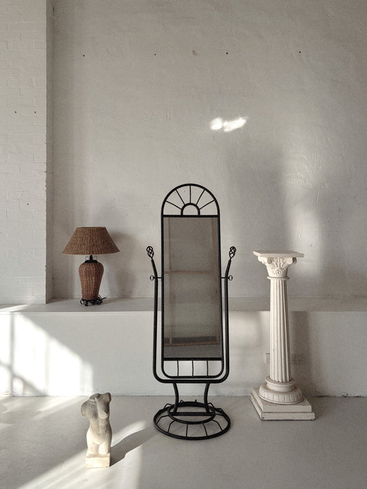 Embellished Steel Standing Mirror