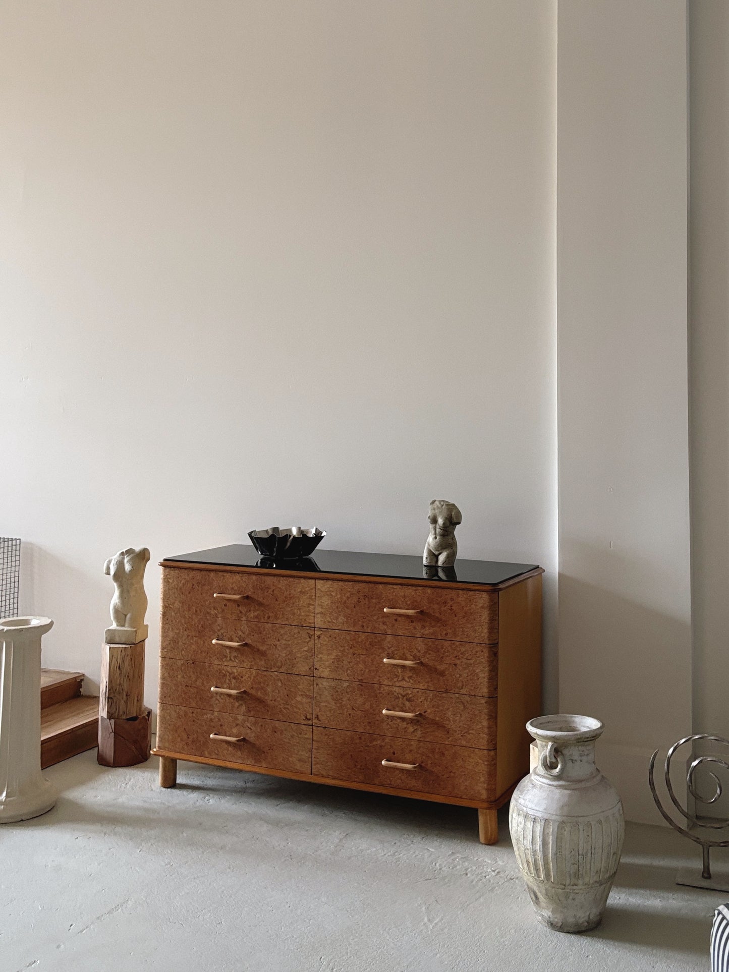 Walnut Burl 8 Drawer Sideboard