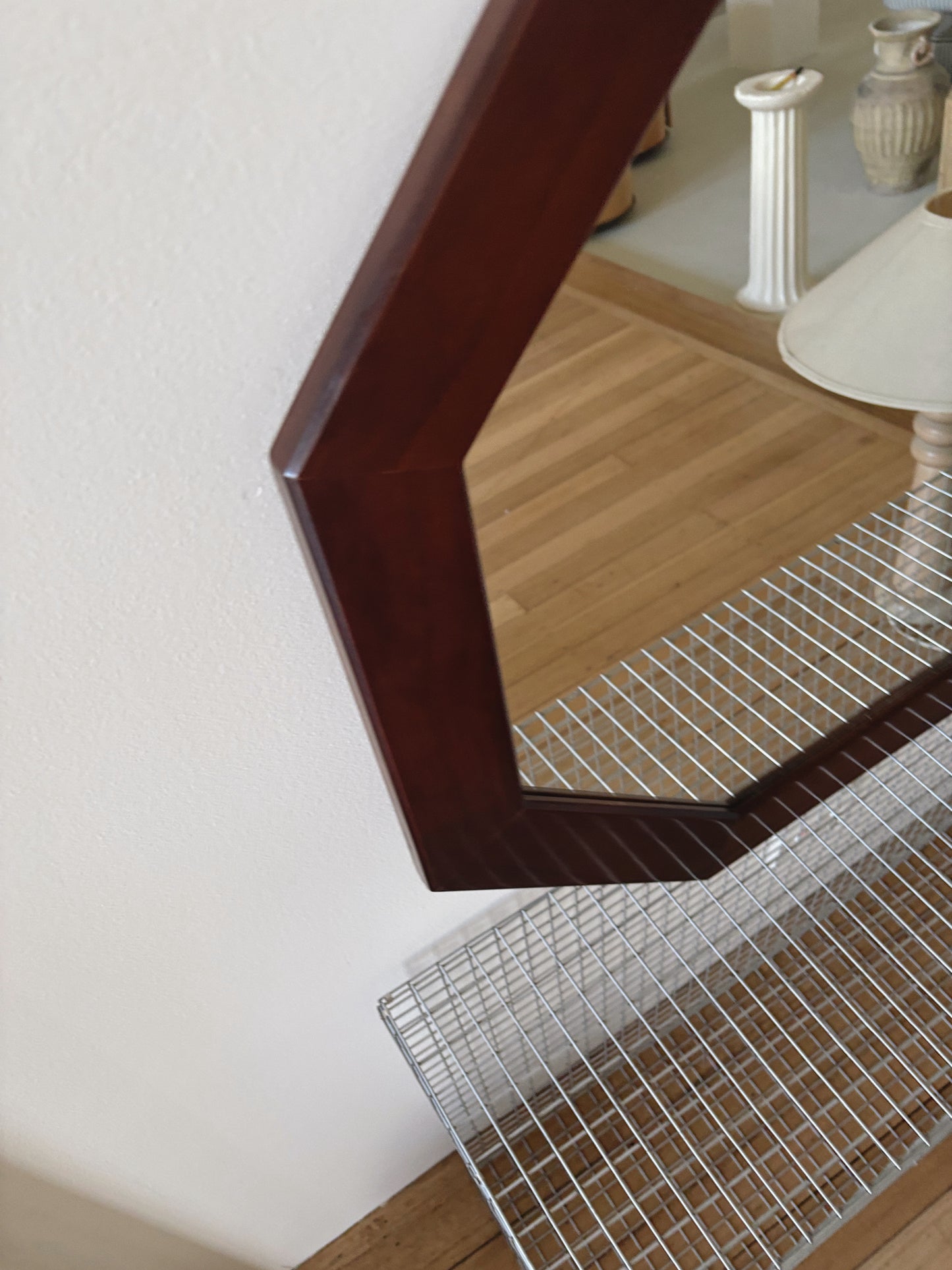 Vintage Octagon Timber Mirror