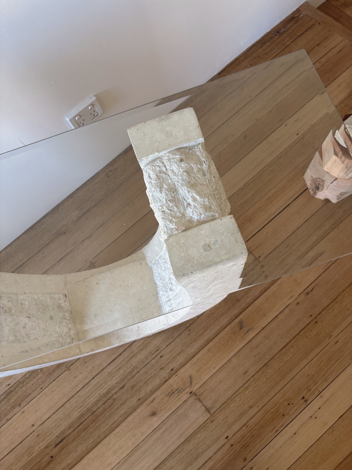 Vintage Fossil Stone Console Table