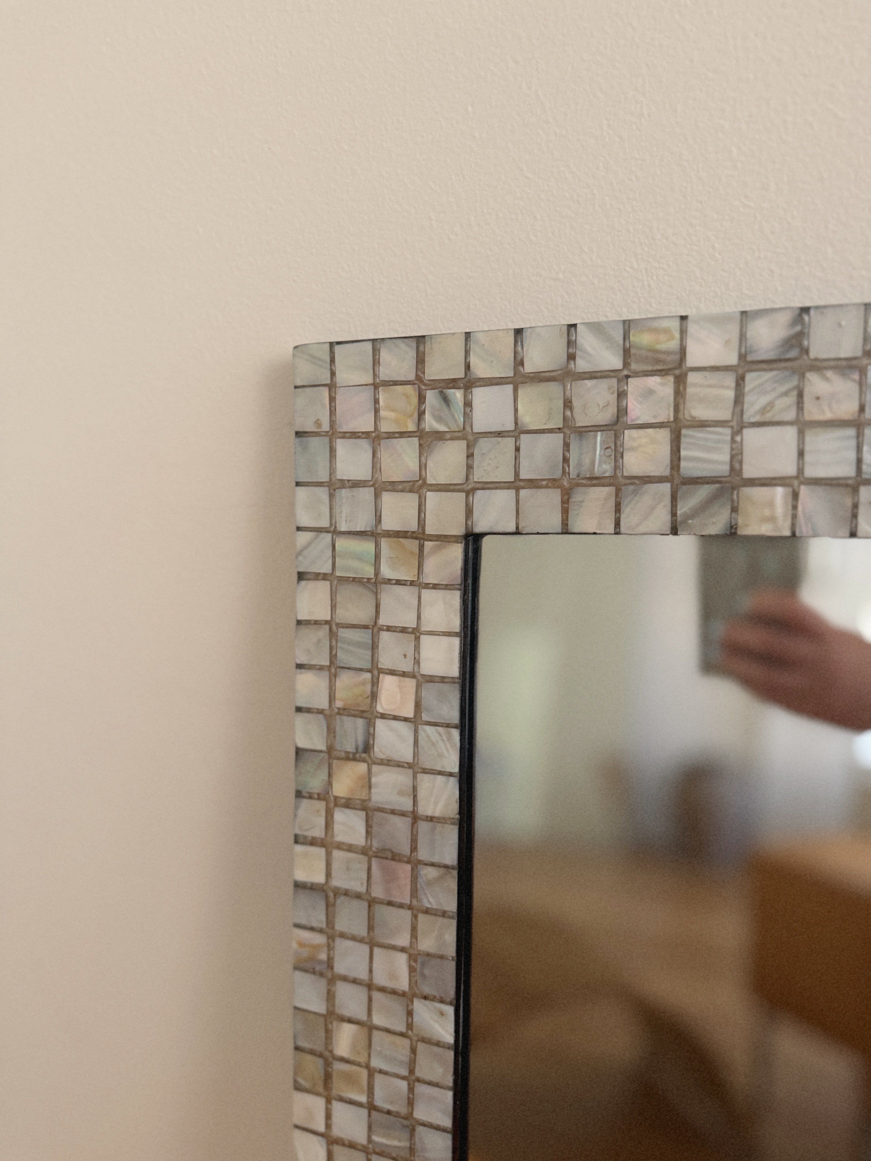 Mosaic Shell Square Mirror