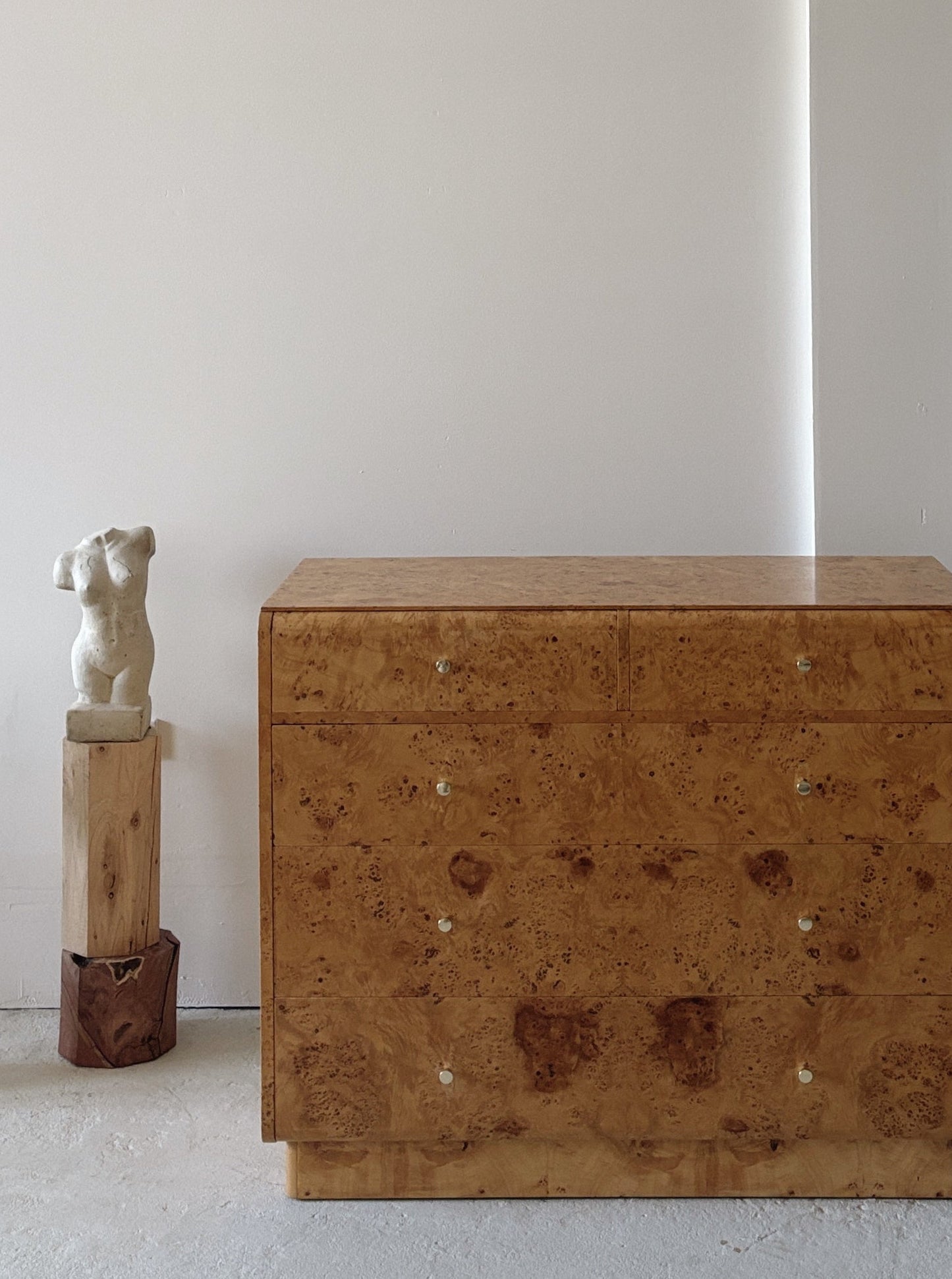 Curve Front Burl Drawers