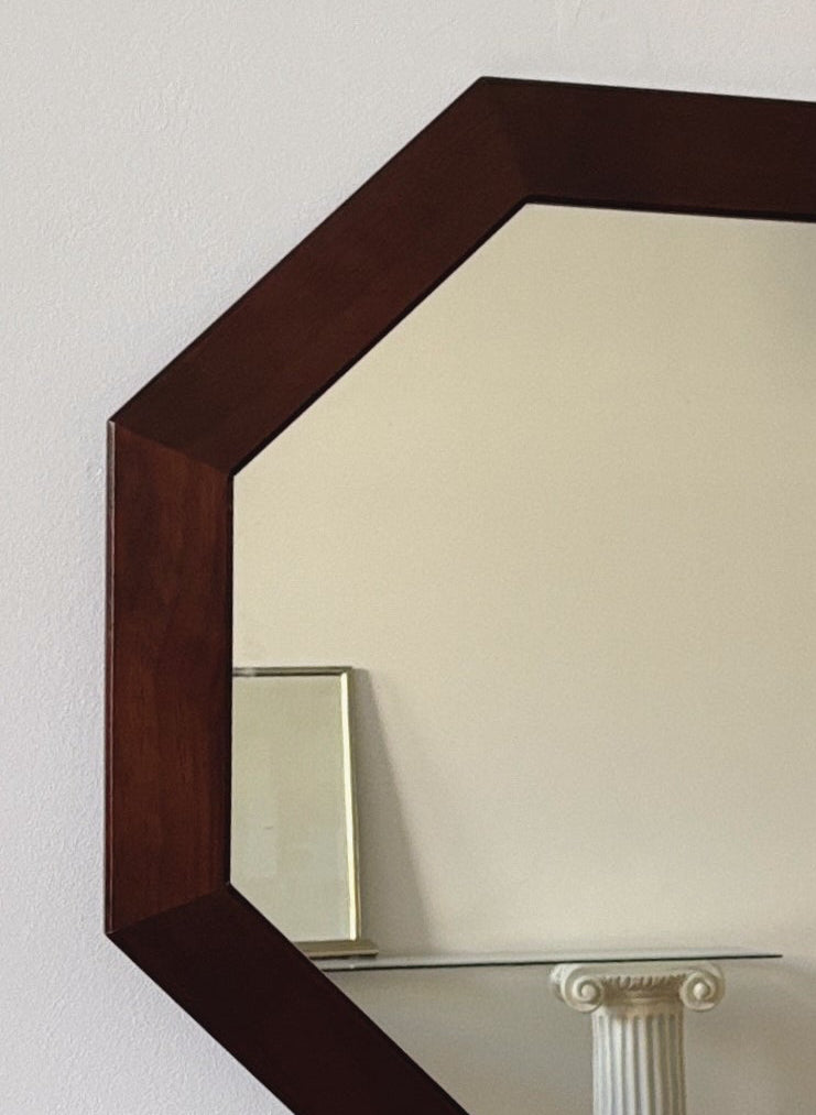 Vintage Octagon Timber Mirror
