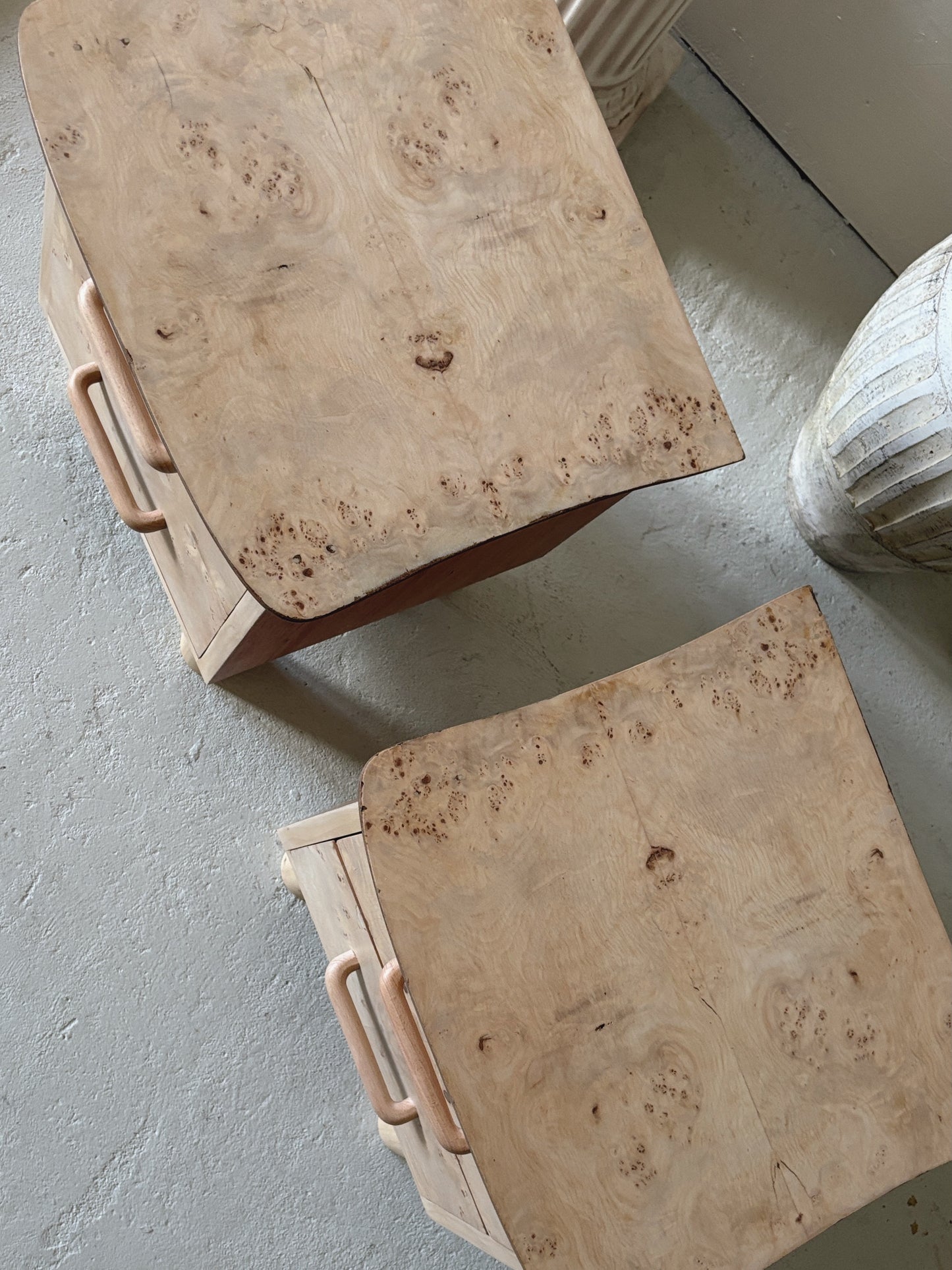 Petite Burl Bedside Tables