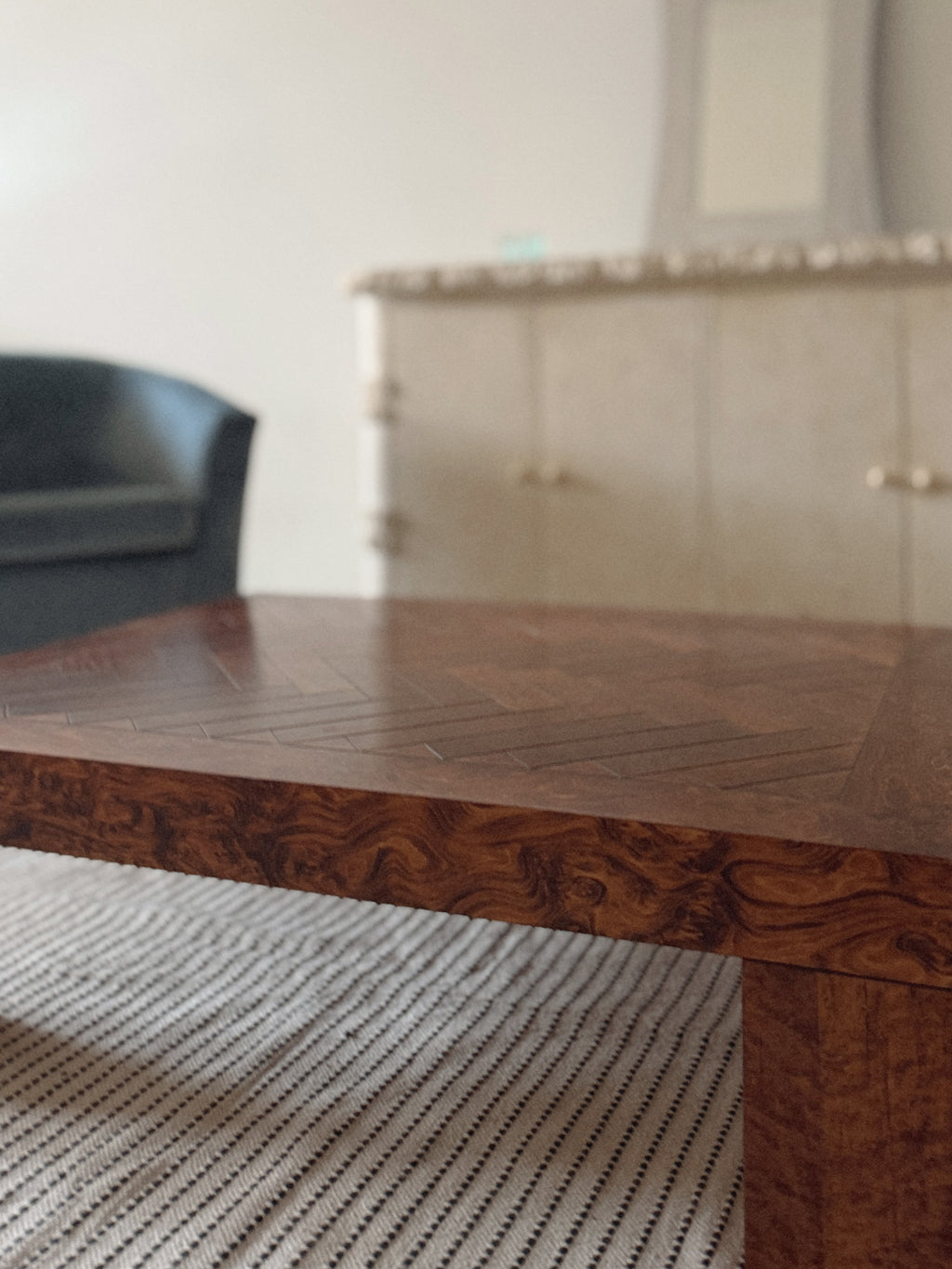 Burl Inlay Coffee Table