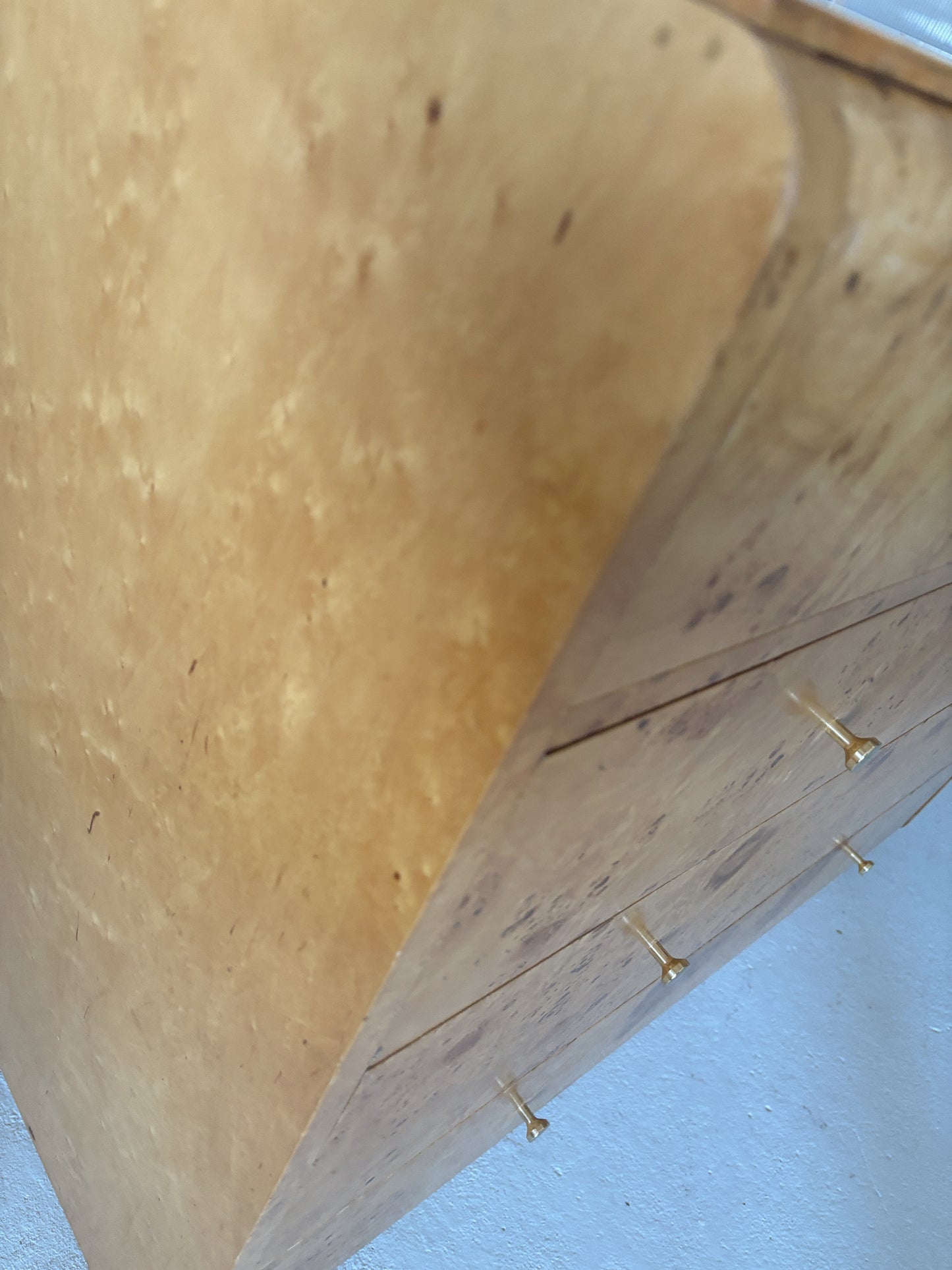 Curve Front Burl Drawers