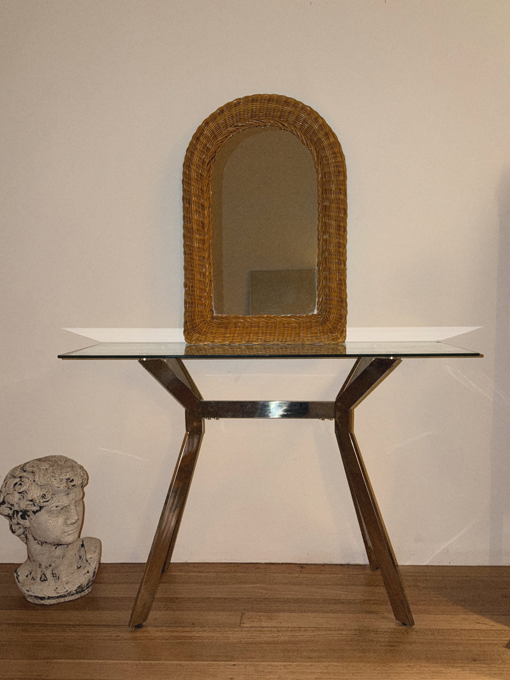 1970s Rattan Arch Mirror