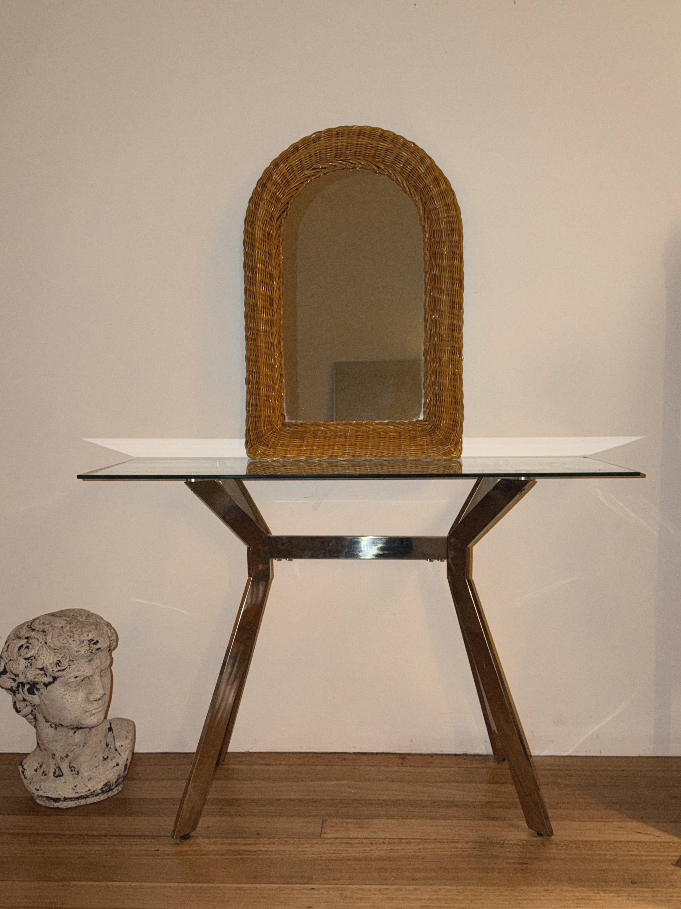 1970s Rattan Arch Mirror
