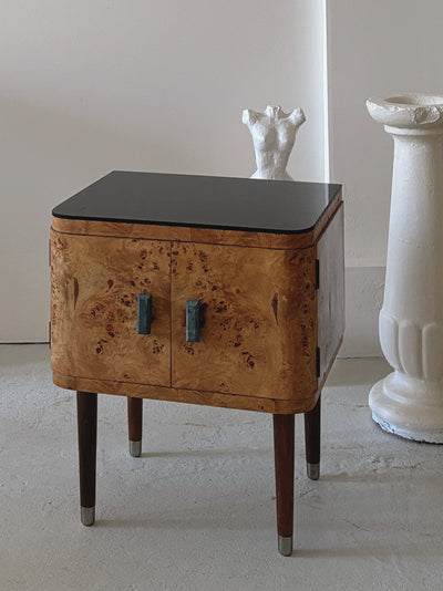Cigar Leg Burl Bedside Tables