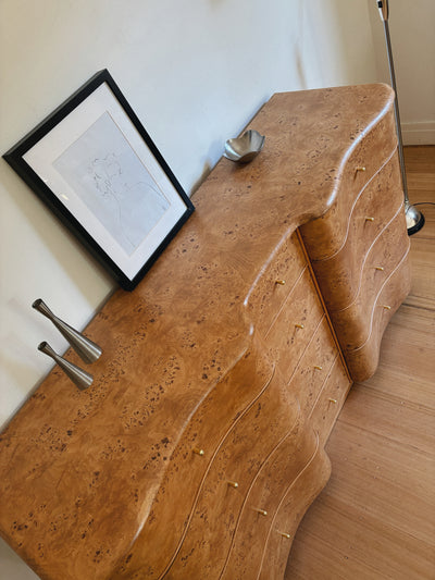 Curve Front Burl Drawers