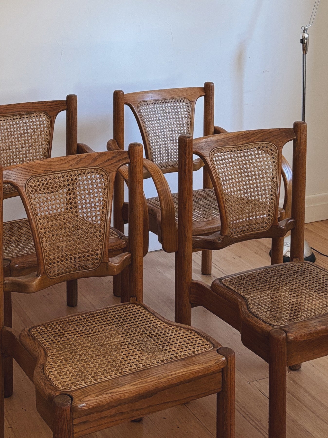 Set 6 Rattan Bentwood Chairs