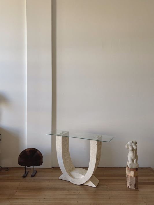 Vintage Fossil Stone Console Table