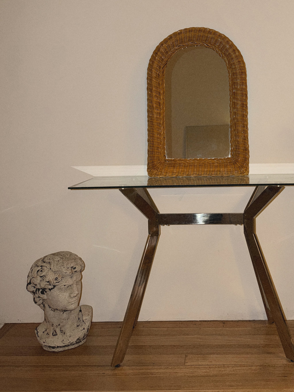 1970s Rattan Arch Mirror