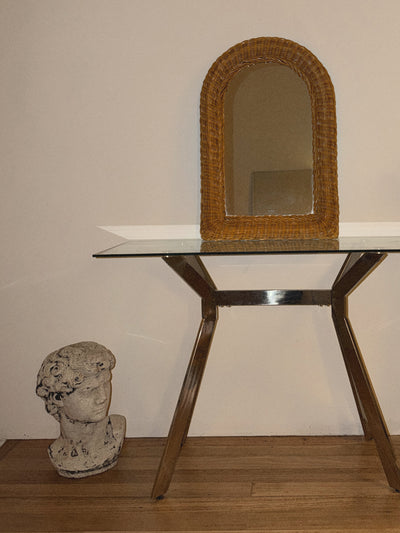 1970s Rattan Arch Mirror