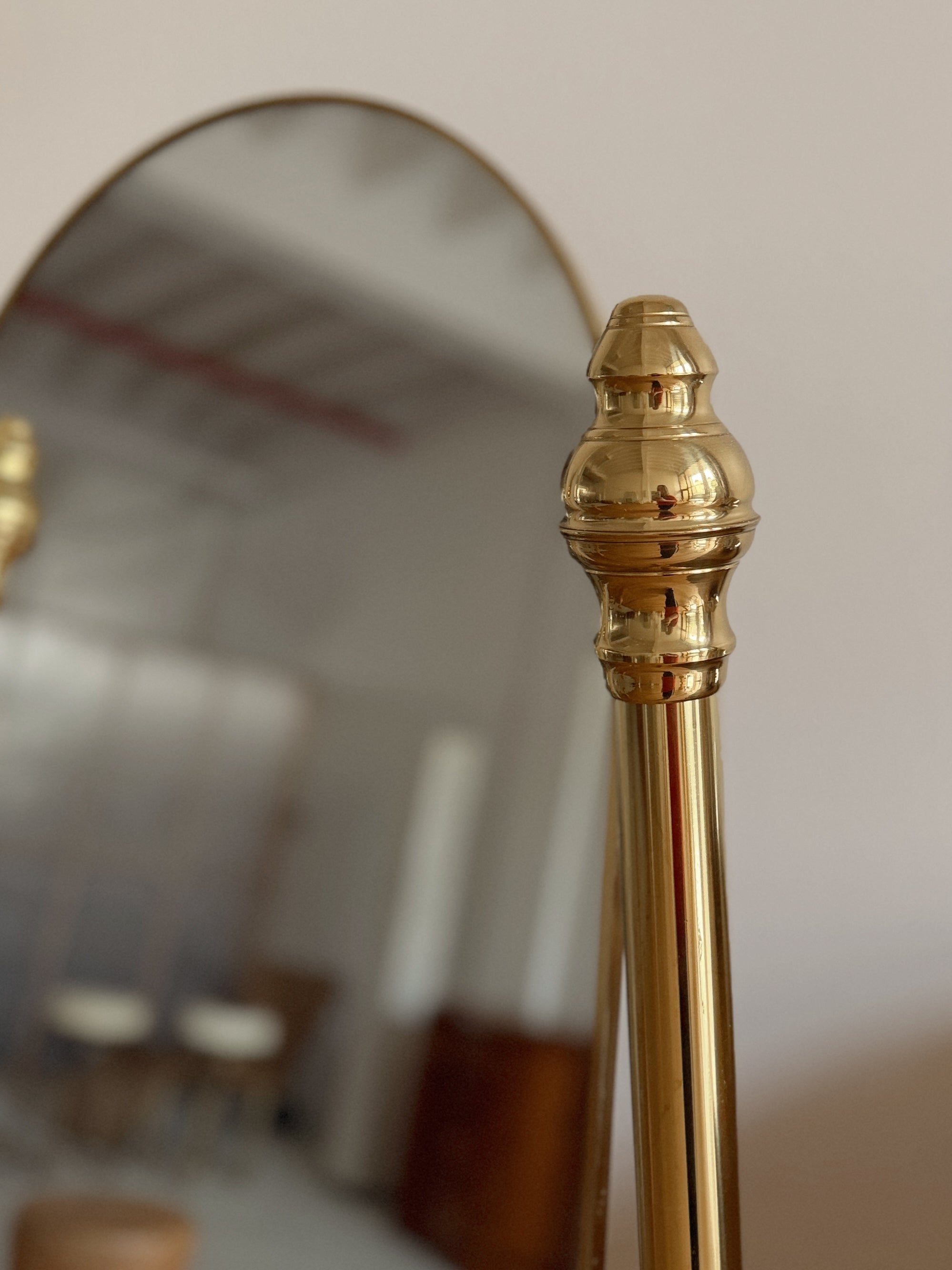 Vintage Brass Standing Mirror