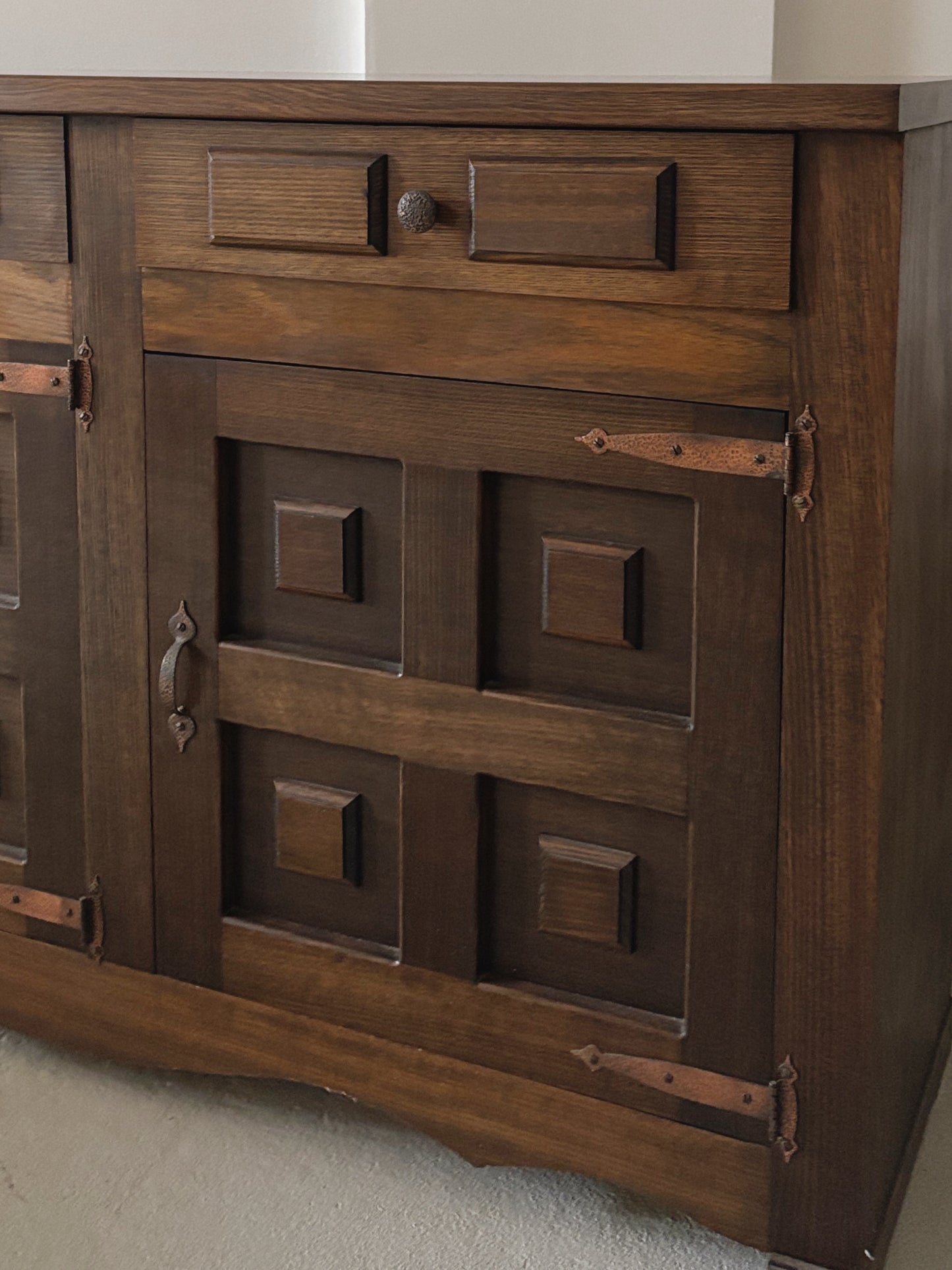1970s Brutalist Walnut Sideboard