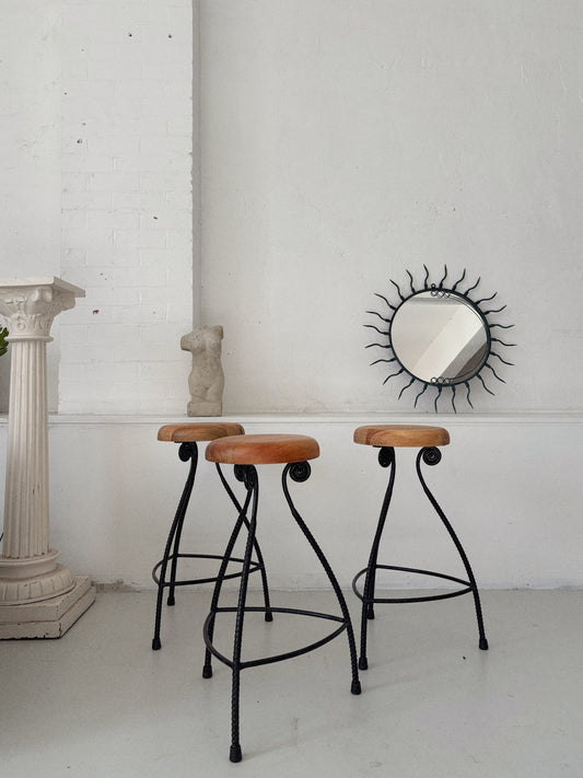Set of 3 Curly Detail Stools