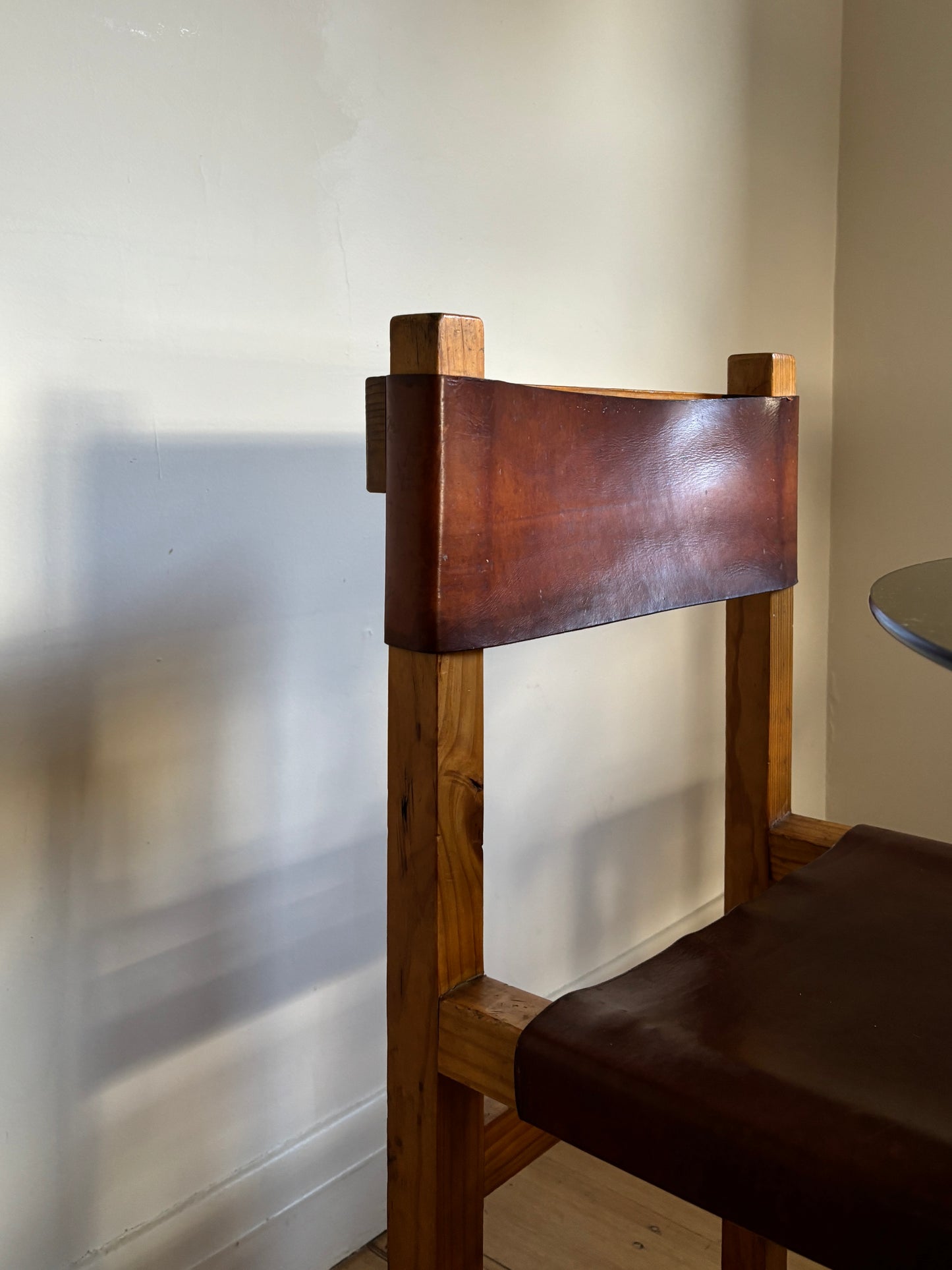 Brutalist Leather Dining Chairs