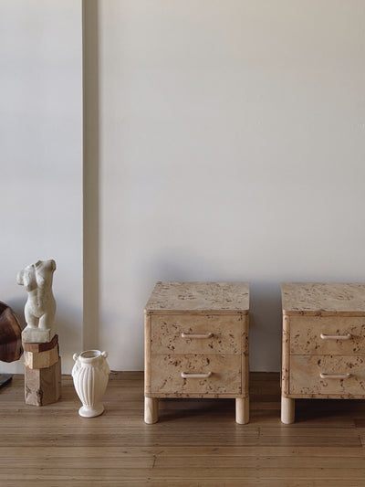 Light Burl bedside tables