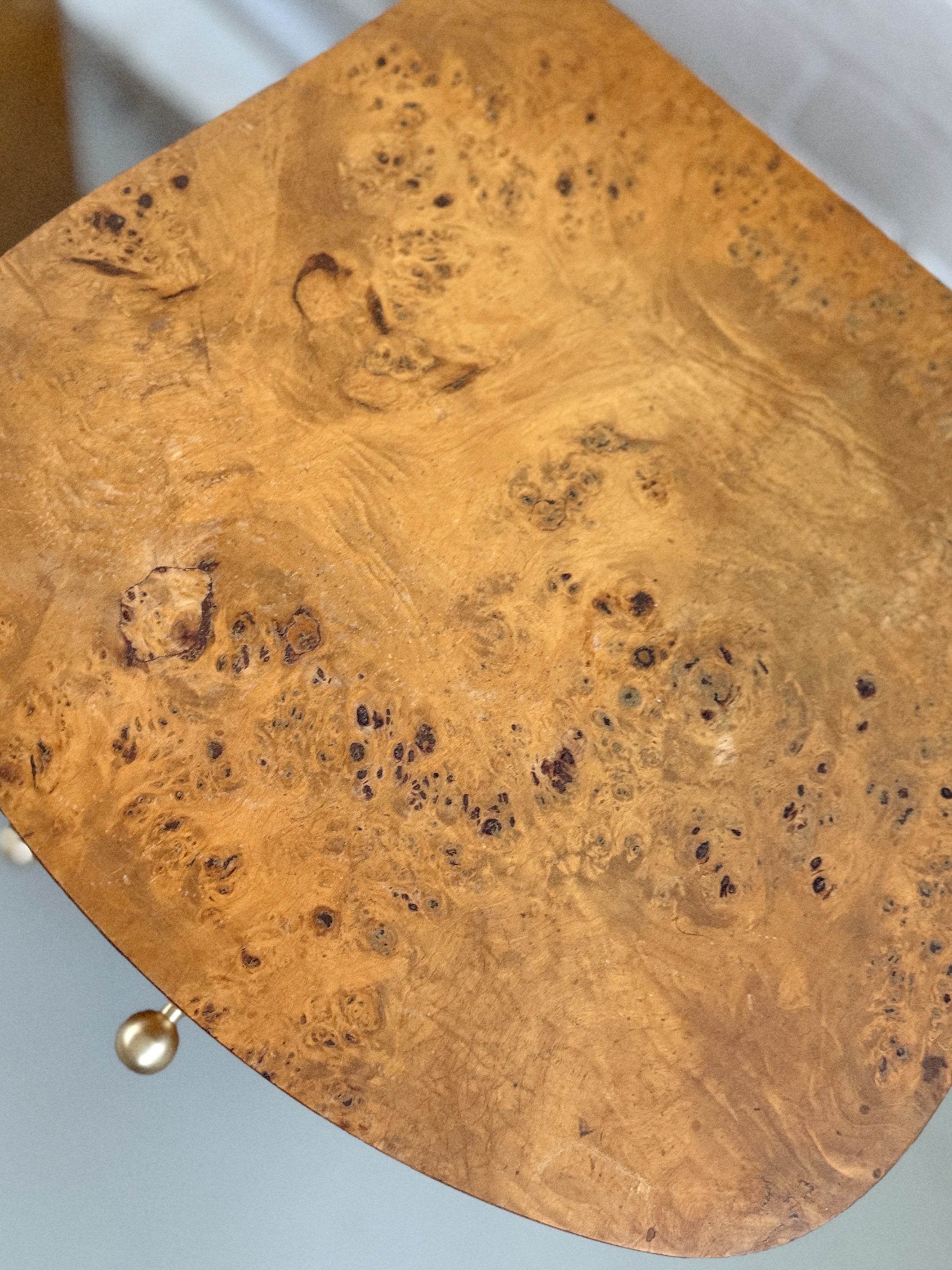 Burl + Walnut Bedside Tables