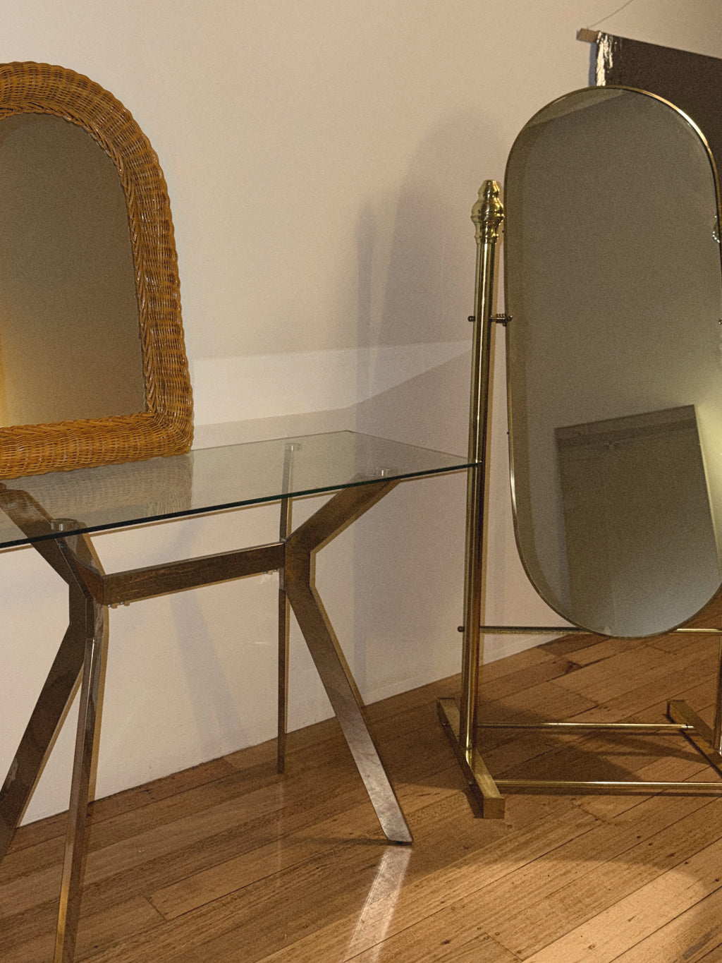 Glass + Chrome Desk/Table