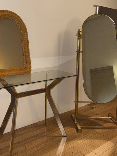 Glass + Chrome Desk/Table
