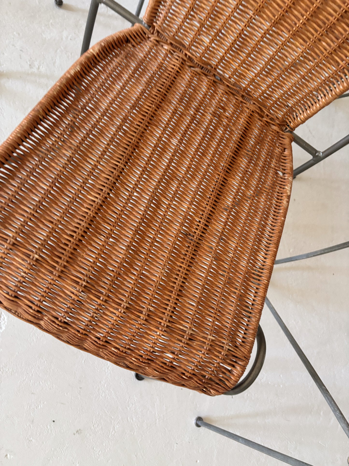 Set 6 Rattan + Steel Dining Chairs