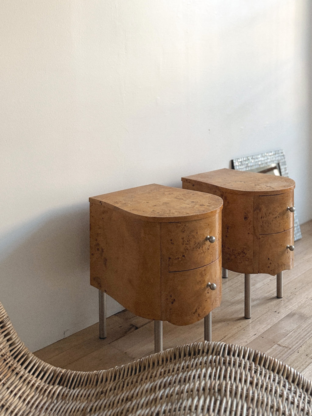 Bespoke Burl Bedside Tables