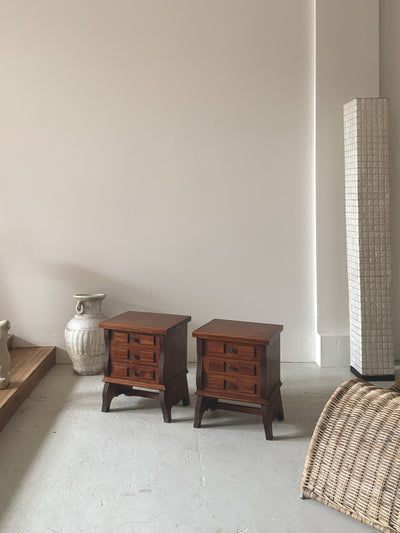 Set of 1970s Geometric Bedside Tables
