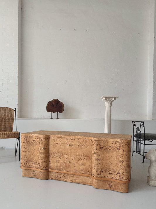 Low Wavy Burl Sideboard