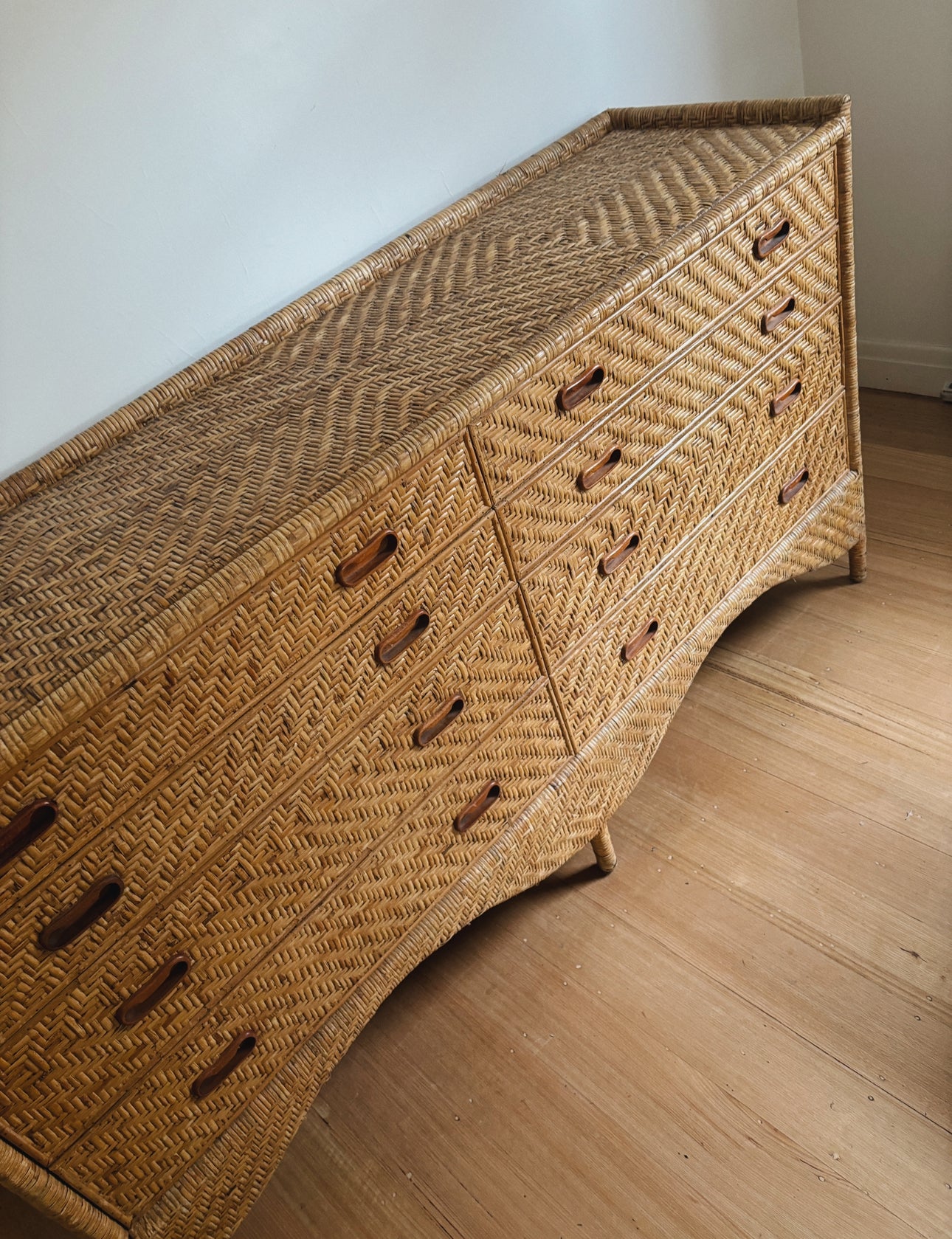 Mid Century Rattan Drawers